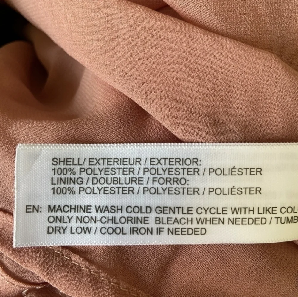 BAND OF GYPSIES Blush Boho Bell Sleeve Chiffon Swiss Dot Blouse, Size Large. NWT - Picture 4 of 7